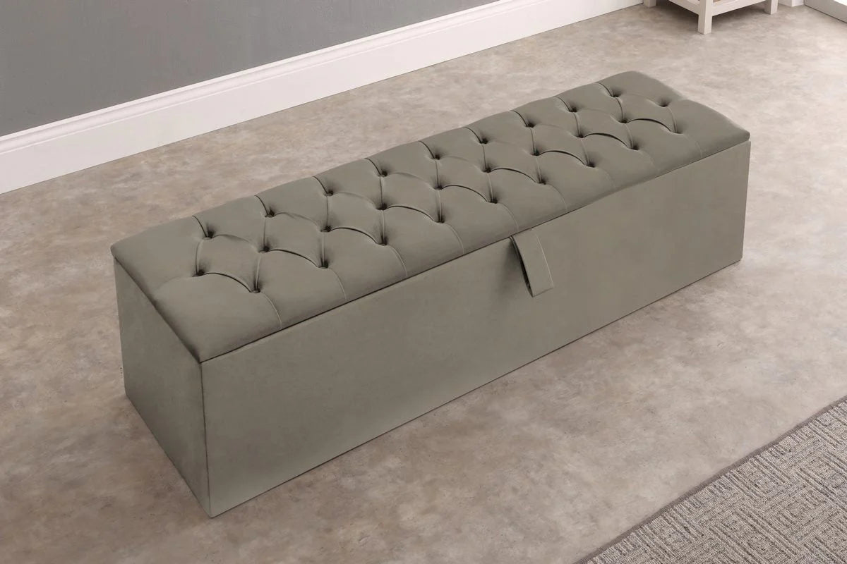 Plush velvet ottoman box