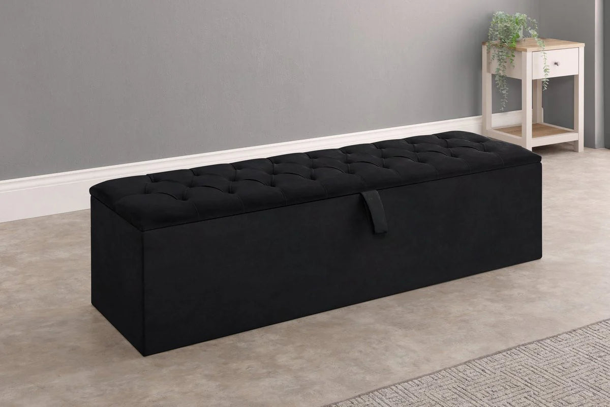 Plush velvet ottoman box