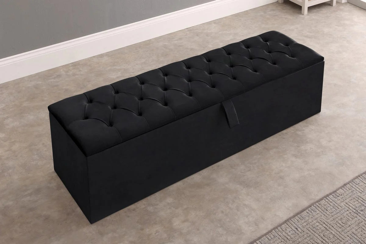 Plush velvet ottoman box